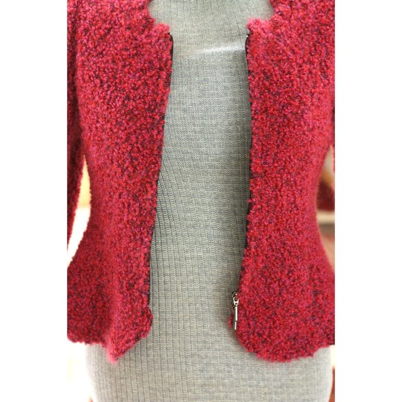 ARMANI COLLEZIONI Magenta Boucle Jacket Blazer - Picture 4 of 7